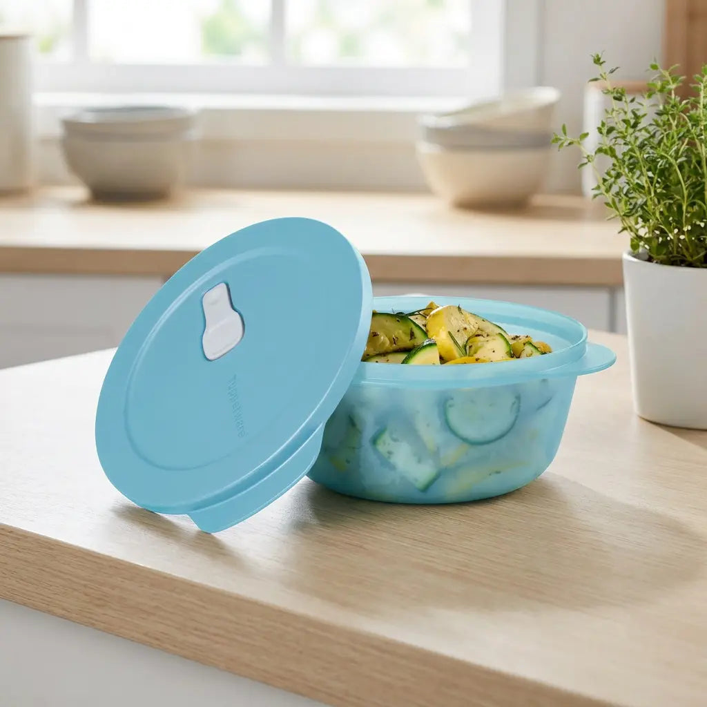 MicroTup 775 ml Mikrowellenteller von der Marke Tupperware / in der Farbe Blau / zum Vorkochen, Aufwärmen und mitnehmen / Hier direkt online kaufen
