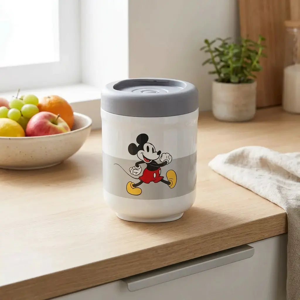 Hot & Go S Disney MICKEY 235 ml Behälter von der Marke Tupperware / im Disney Mickey Mouse Design / Perfekt für unterwegs / hält Speisen bis zu 6 Stunden Warm oder Kalt / Doppelwandiger Edelstahlbehälter / mit Auslaufsicheren Deckel mit Ventil / Isolierbehälter / Leicht zu Reinigen / Hier direkt online kaufen 