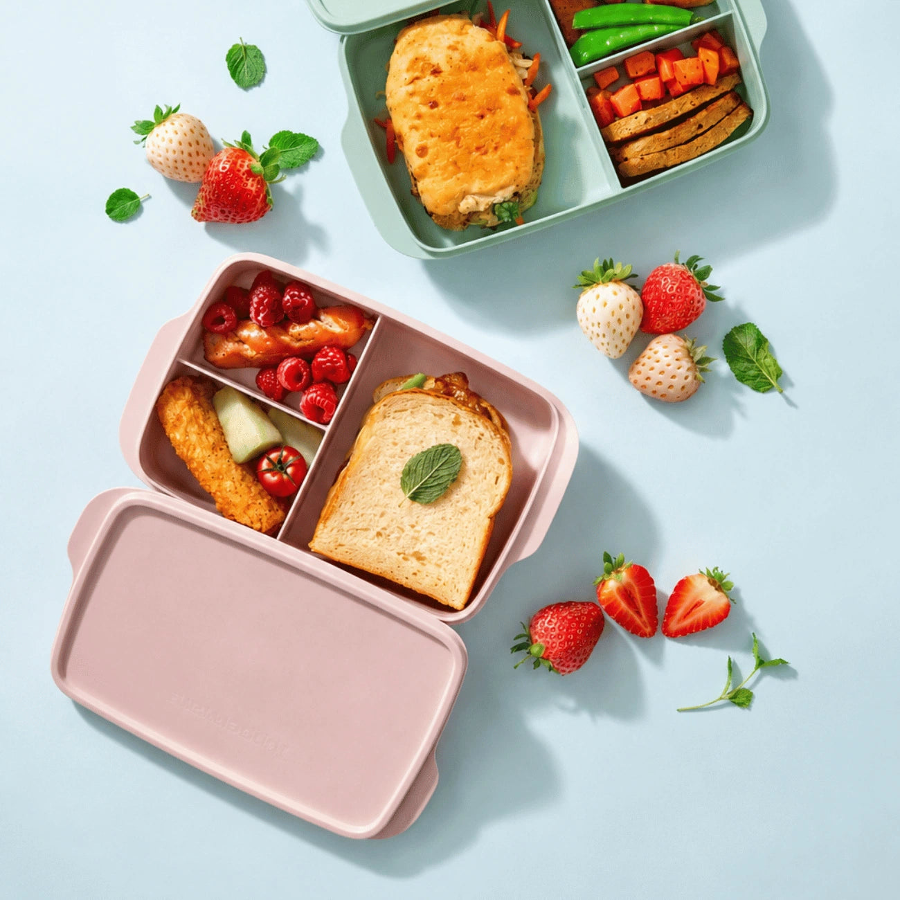 Lunch Box medium | 1 Liter und 3 Fächern | Rosa