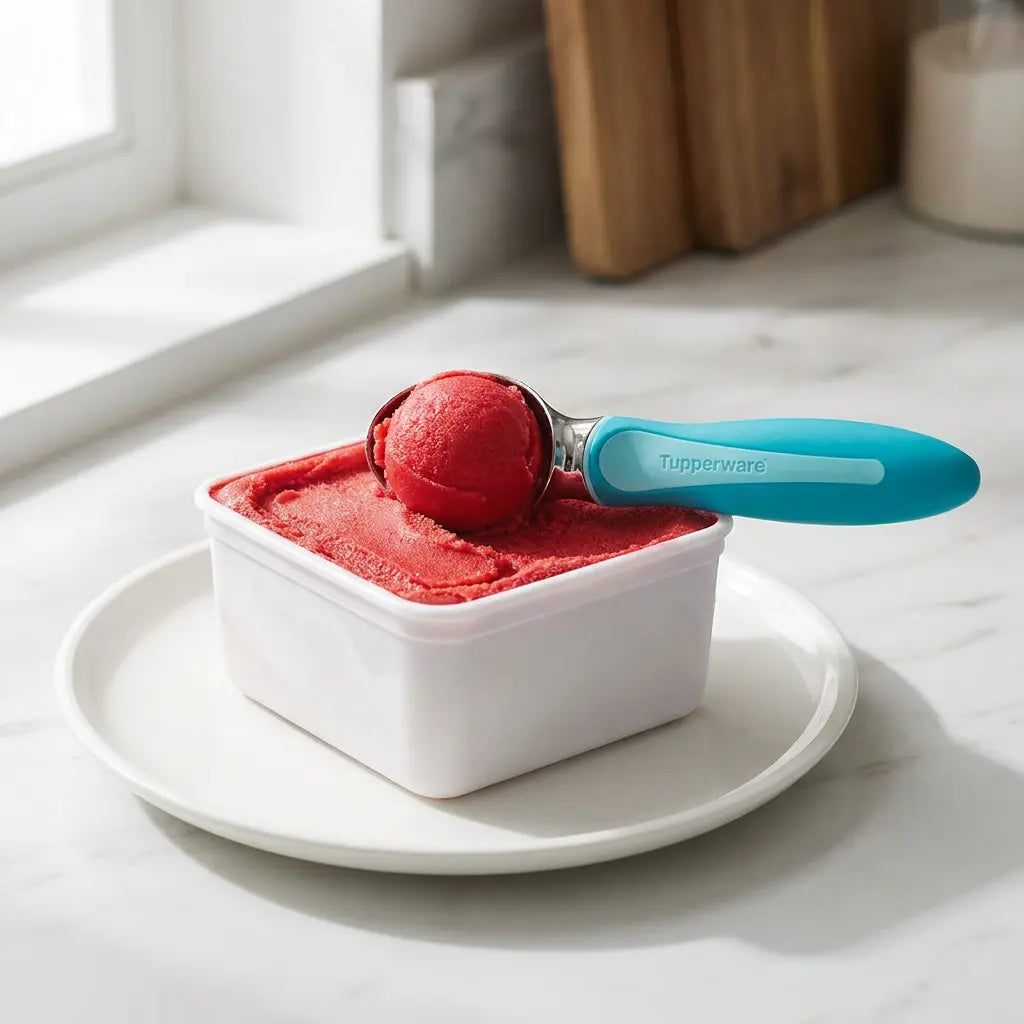 Tupperware Eisportionierer VENEZIA Hellbau + Blau D117B Die Küche / Eisportionierer Venezia Hellblau von der Marke Tupperware / Eisportionierer / Eislöffel / Eiscremeschaufel / Gourmetlöffel / Portionierer / Hier direkt online kaufen