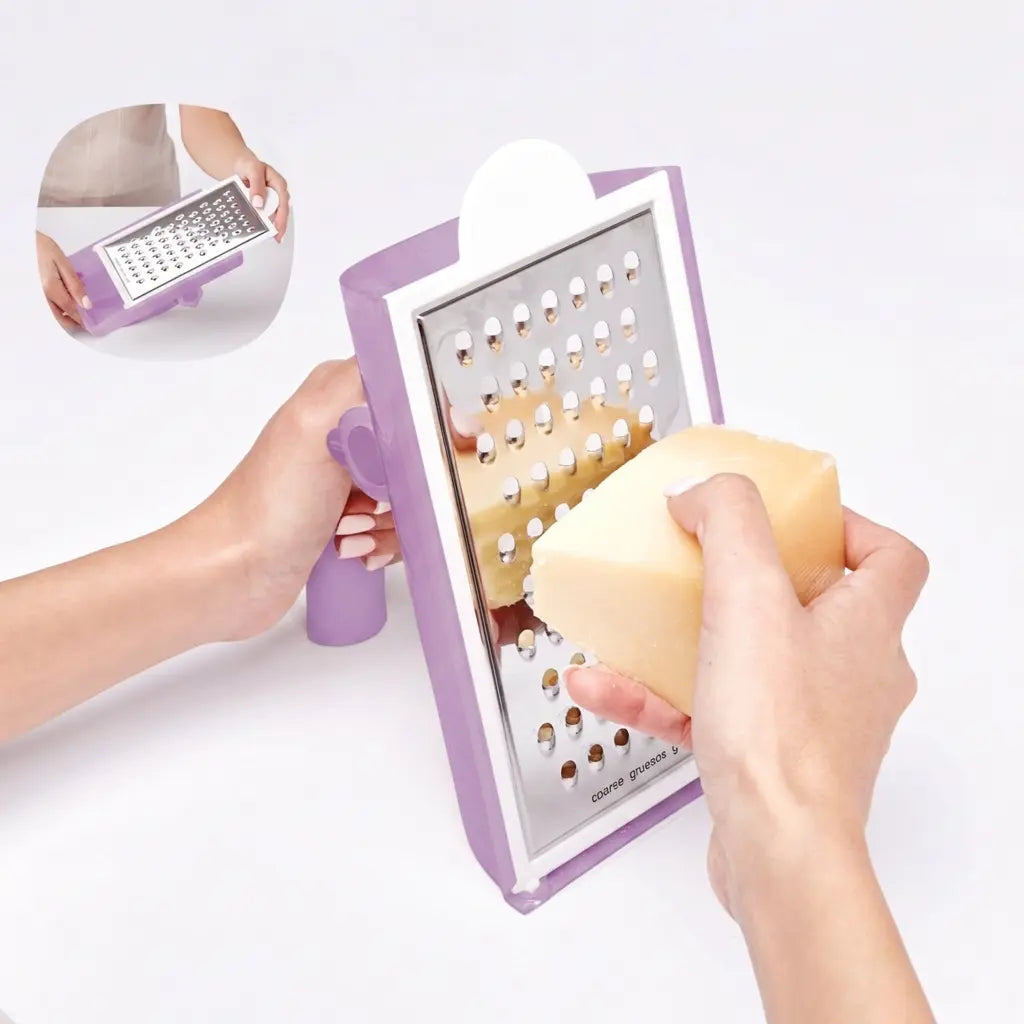 Tupperware Handreibe Grate N Measure 11177880 Die Küche / Handreibe Grate N Measure von Tupperware / Reibe für Käse, Gemüse und Schokolade / mit Auffangbehälter / Material PP & Edelstahl / Farbe Lila / Hier direkt online kaufen