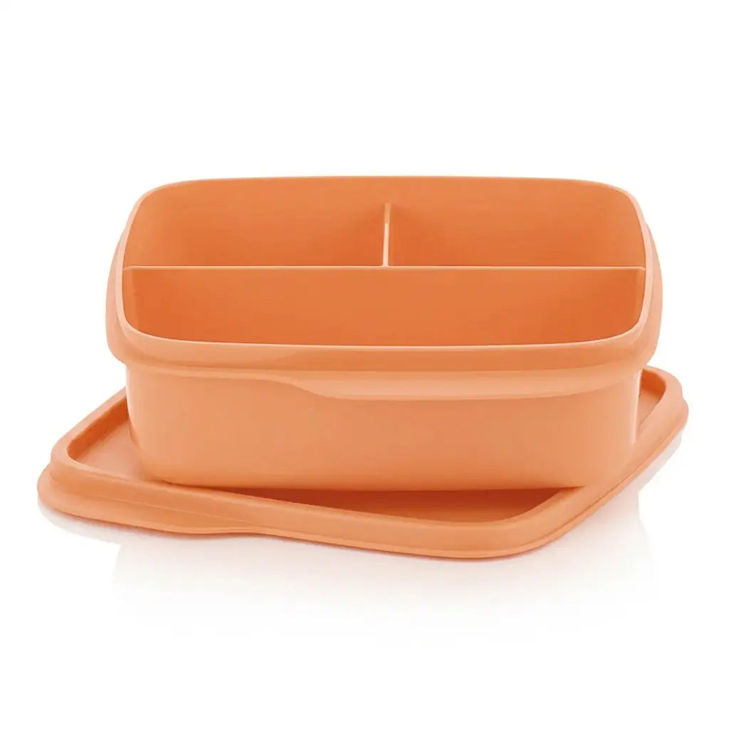 Tupperware Clevere Pause | 550 ml und 3-Fächern | Pfirsich 11186050 Iconic Bestseller / Clevere Pause 550ml mit 3 Fächern von Tupperware / in der Farbe Kamille / Lunchbox / Brotdose / dicht verschließbar / Hier direkt online kaufen