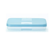 Tupperware Kühlschrank-System Behälter 1,3 l, transparent mit hellblauem Deckel – flach, luftdicht, stapelbar