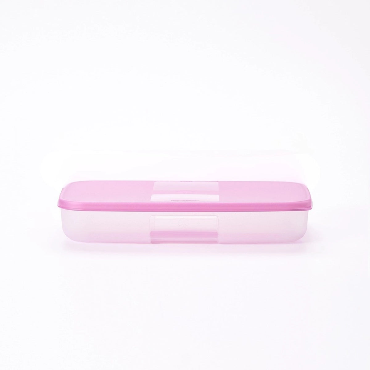 Tupperware Flacher Behälter 650 ml | Kühlschrank-System 11184119 Frischhalten / Tupperware Kühlschrank-System Behälter 650 ml, transparent mit rosa Deckel – flach, luftdicht, stapelbar
