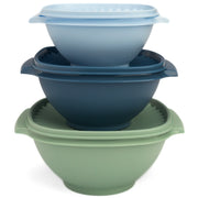 Tupperware Servierschüsseln Sonne Trio | 3 Stück 11180376 Aufbewahrung / Servierschüsseln Sonne Trio von der Marke Tupperware / in den Farben Hellblau, Blau und Grün / Transportschüsseln / Servierschüsseln / Lebensmittelbehälter Set / Stapelbar / hier direkt online kaufen