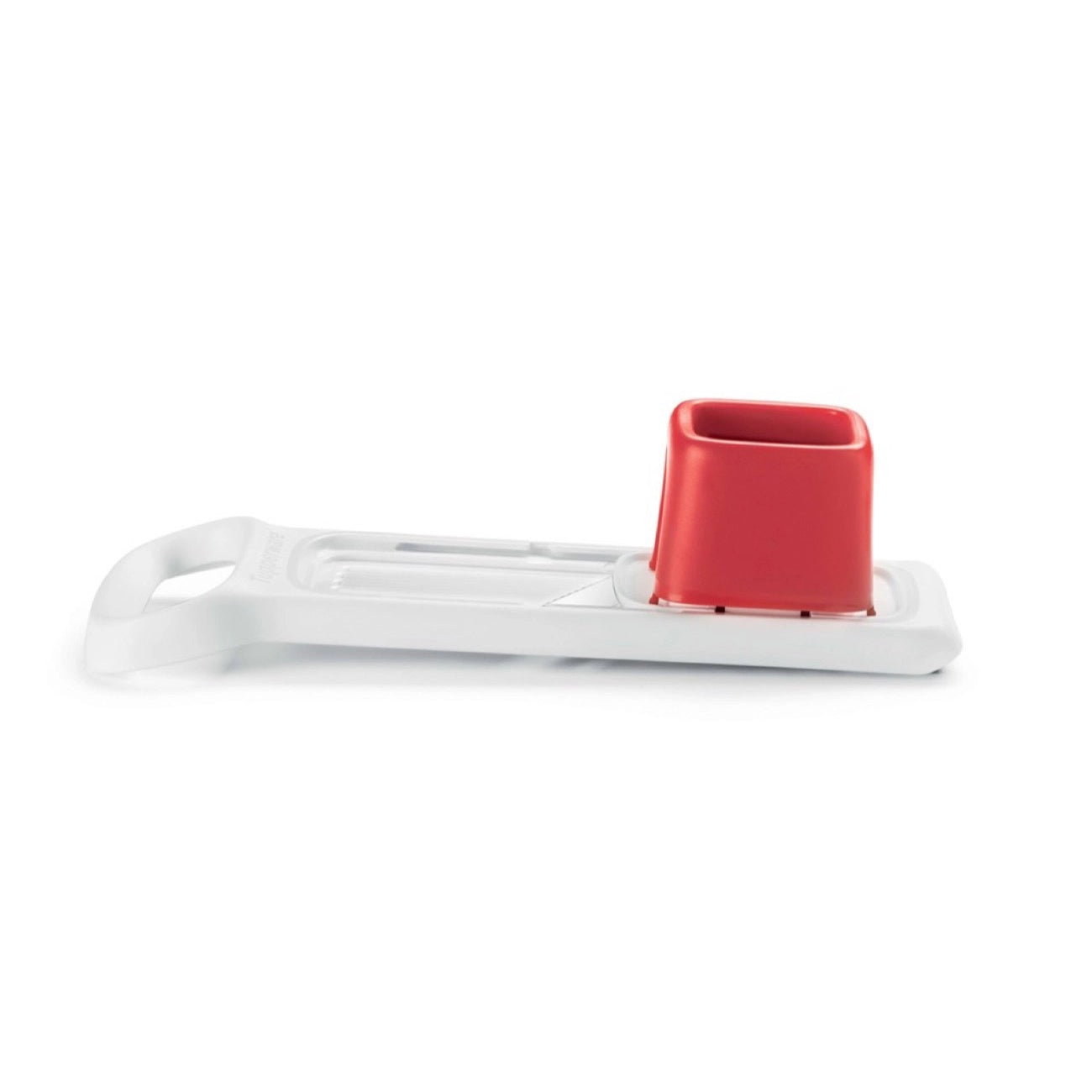 Tupperware Speedy-Mando – ultrakompakte Mandoline (weiß mit rotem Schieber)