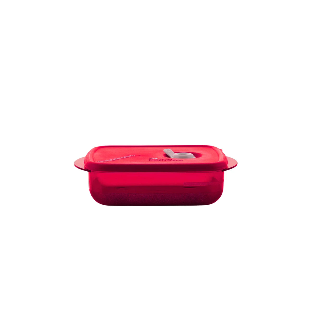 Tupperware Mittlerer Mikro-Behälter mit Ventil | Rock'N Serve | Quadratisch 550 ml | Rot 11184428 Mikrowelle