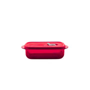 Tupperware Mittlerer Mikro-Behälter mit Ventil | Rock'N Serve | Quadratisch 550 ml | Rot 11184428 Mikrowelle