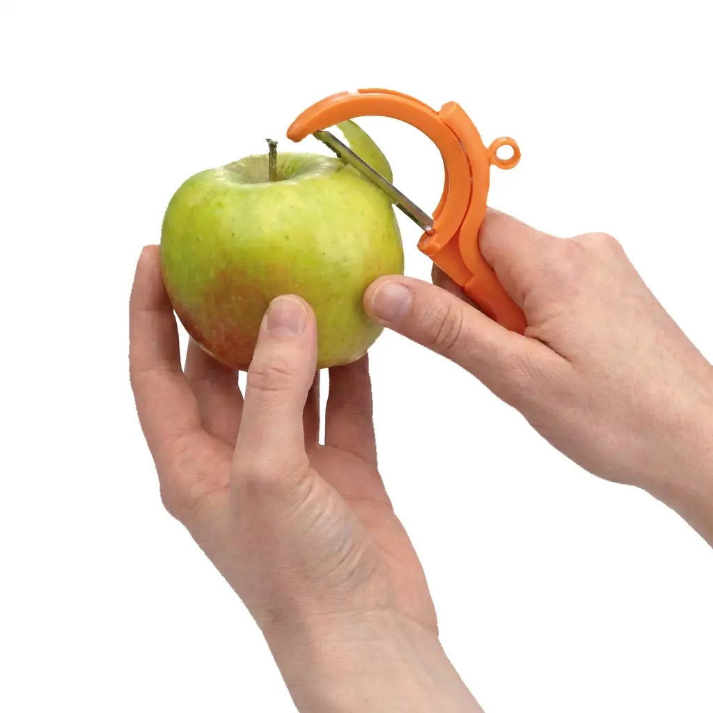 Tupperware Profi-Universalschäler 3-in-1 11186681 Die Küche / Tupperware Twist Schäler, orange – flexibler Sparschäler mit Wende-Klinge für Rechts- und Linkshänder