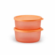 Cubix 530ml rund Medium 2er Set in der Farbe Pfirsich von der Marke Tupperware / Stapelbar / Lebensmittelbehälter / Transportbehälter / Hier direkt online kaufen 