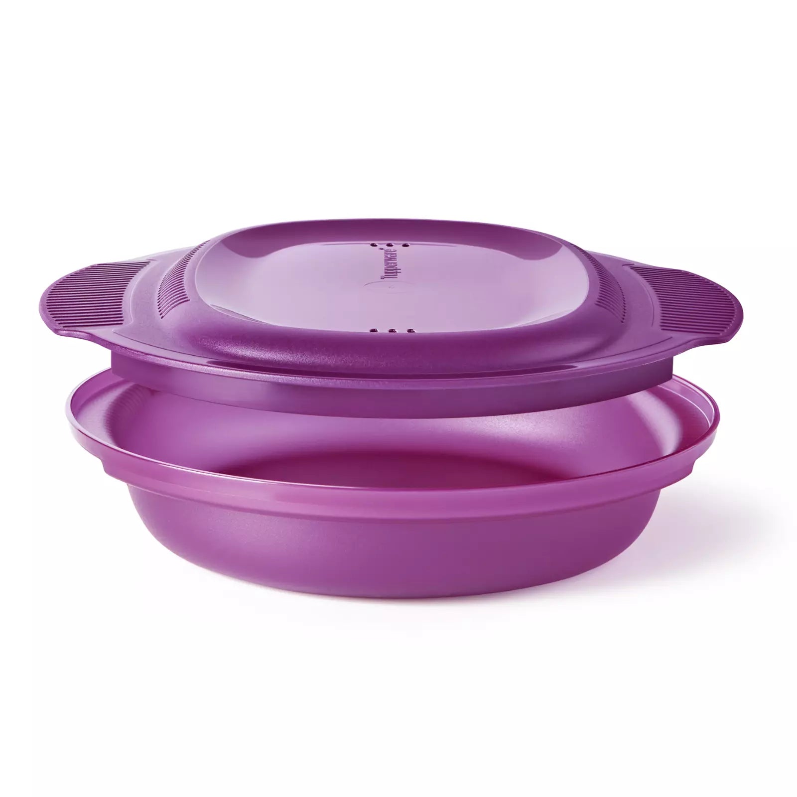 Mikro-Leicht 775 ml rund von der Marke Tupperware / in der Farbe Lila / Mikrowellenbehälter / Ideal geeignet für Speisen aus Ei-Basis / Portionen für 1-2 Personen / hier direkt online kaufen