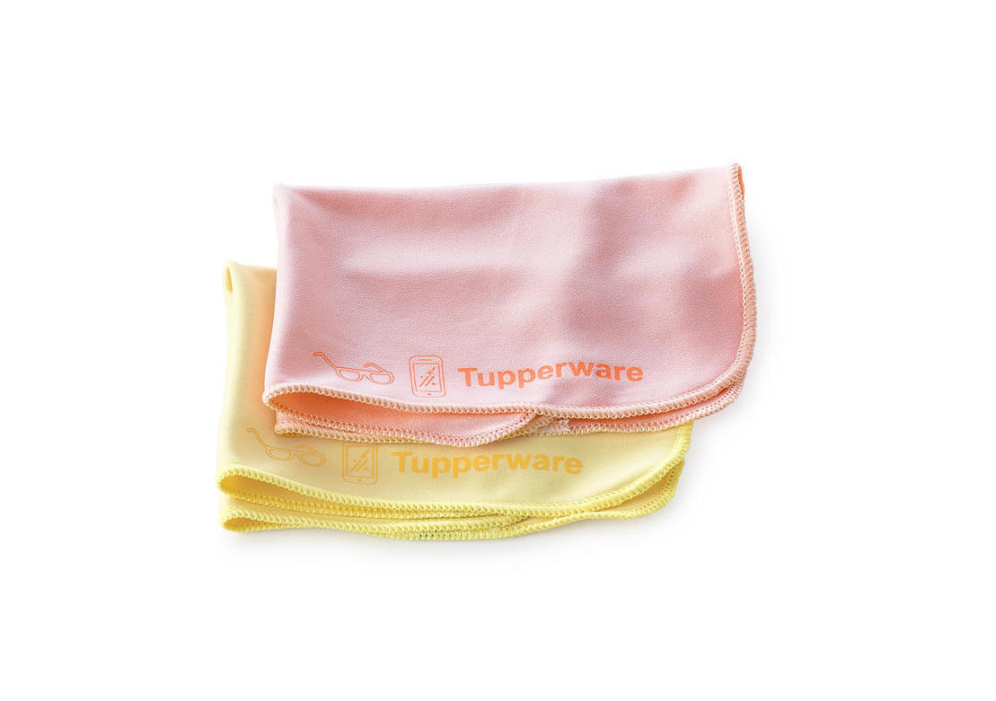 FaserPro Durchblick (2) Brillenputztücher von der Marke Tupperware / Ideal zum Reinigen von Empfindlichen Gegenständen / Staubfrei / 2 Tücher / in den Farben Gelb & Rosa / Hier direkt online kaufen 