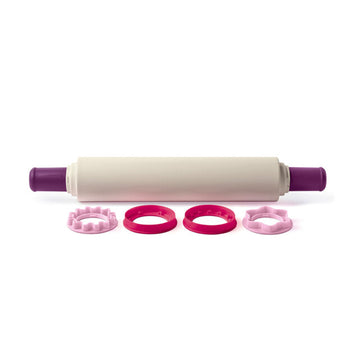 Profi Teigrolle inkl. Abstandshalter von der Marke Tupperware / in der Farbe Lila / Teigrolle mit Ausstecher / Modulare Teigrolle / Hier direkt online kaufen