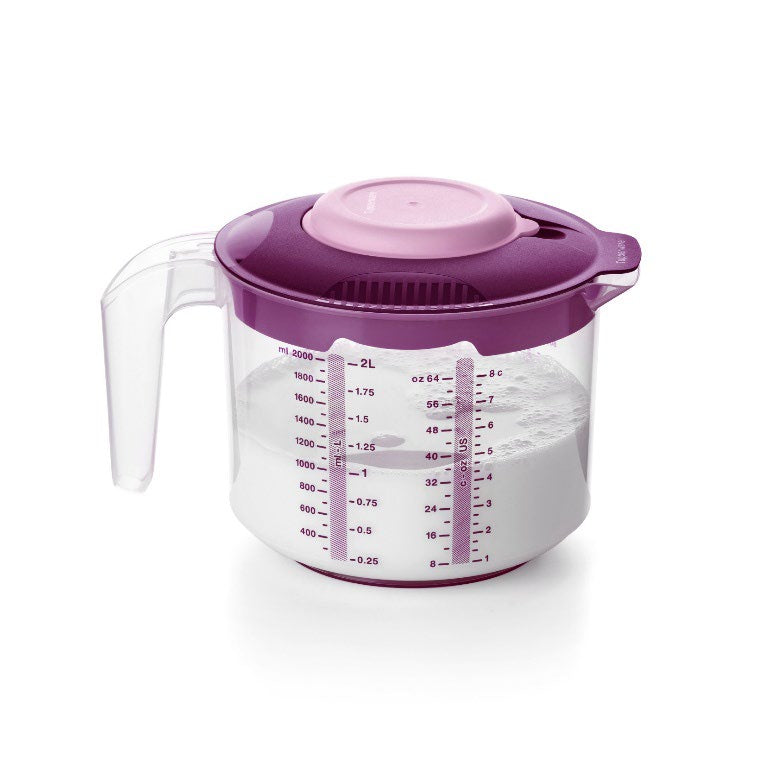 Rühr-Mix 2L von der Marke Tupperware / Messen, mixen und Rühren / inkl. Spritzschutzdeckel / zum Frischhalten und Aufbewahren / mit integrierter Skala / granulierter Boden gegen Kratzer / Rührschüssel / hier direkt online kaufen