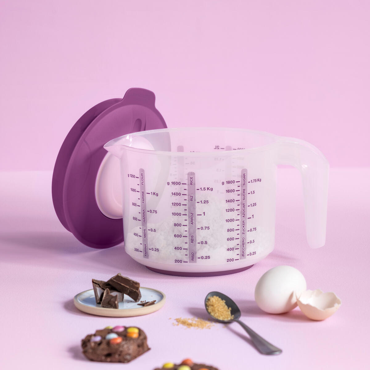 Rühr-Mix 2L von der Marke Tupperware / Messen, mixen und Rühren / inkl. Spritzschutzdeckel / zum Frischhalten und Aufbewahren / mit integrierter Skala / granulierter Boden gegen Kratzer / Rührschüssel / hier direkt online kaufen