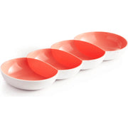 Tupperware Allegra Servier-Perle Lachs – vierteilige Servierschale mit Perlmutt-Innenseite, Packshot auf Weiß