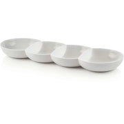Tupperware Allegra Servier-Perle Weiß – vierteilige Servierschale für Snacks und Dips, Packshot auf weißem Hintergrund