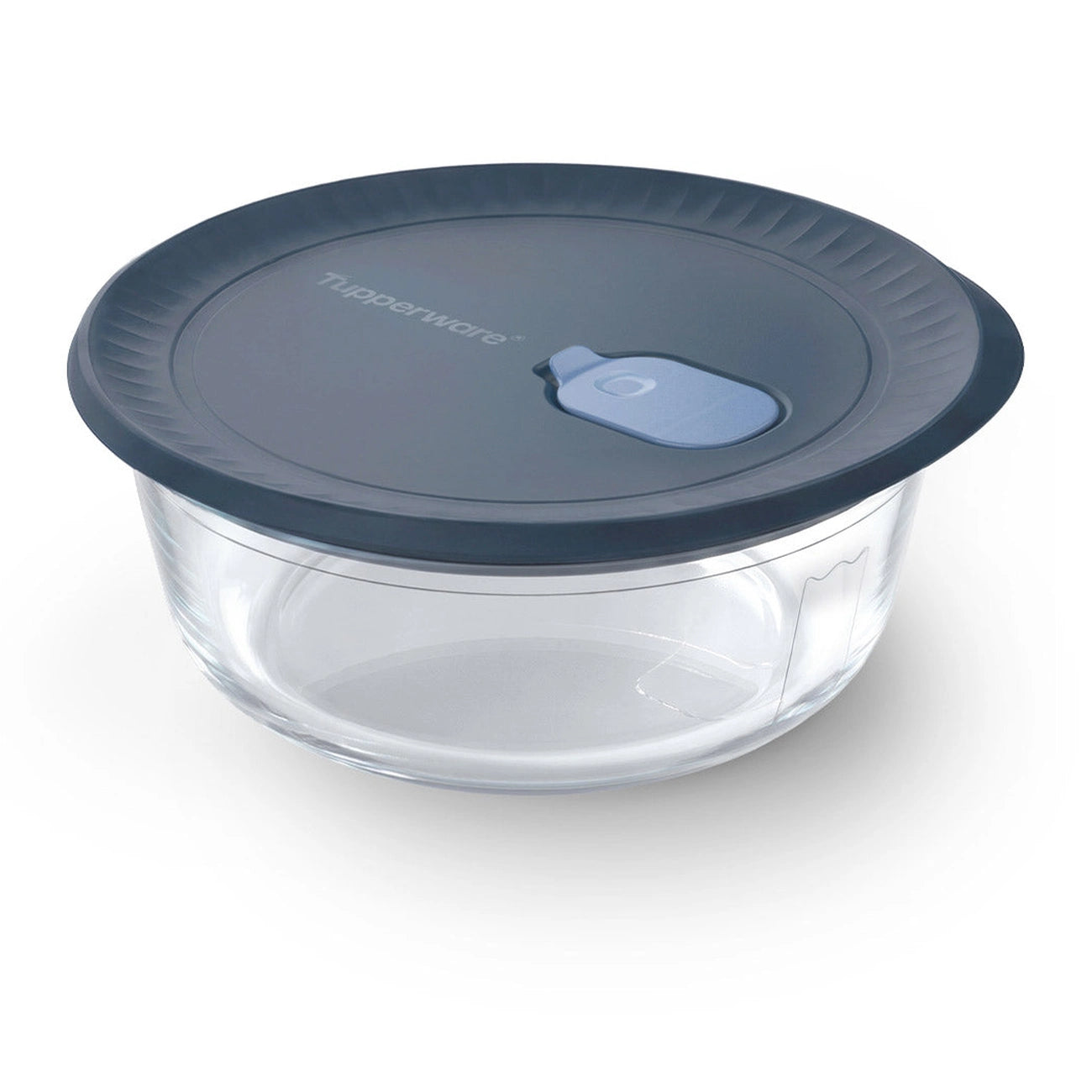 Tupperware Voila Glass Rundbehälter Medium 900 ml aus Borosilikatglas mit luftdichtem Deckel und Dampfventil