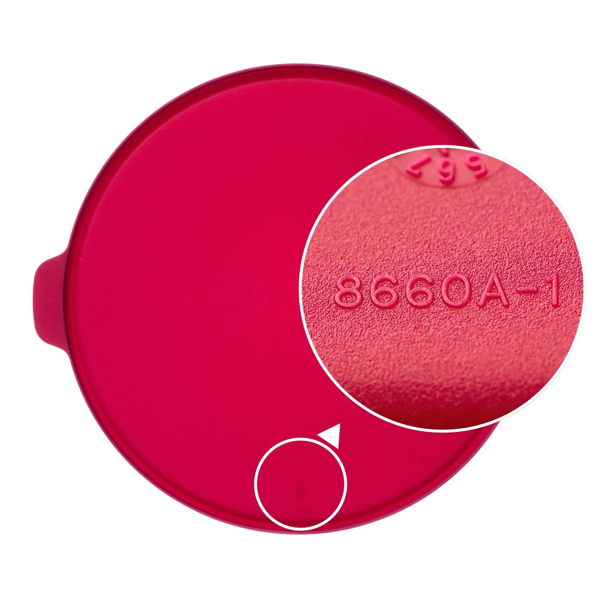 Tupperware A28 Deckel, Formnummer-Nahaufnahme