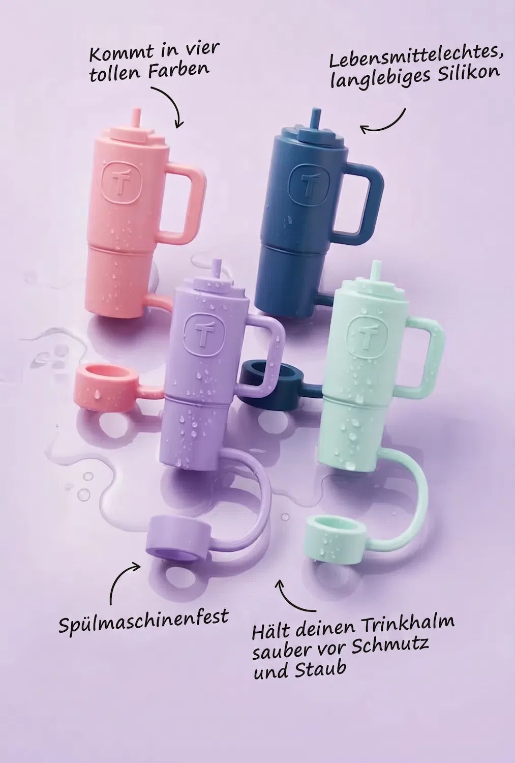 Big T Silikon-Strohhalmaufsätze | 4 Stück