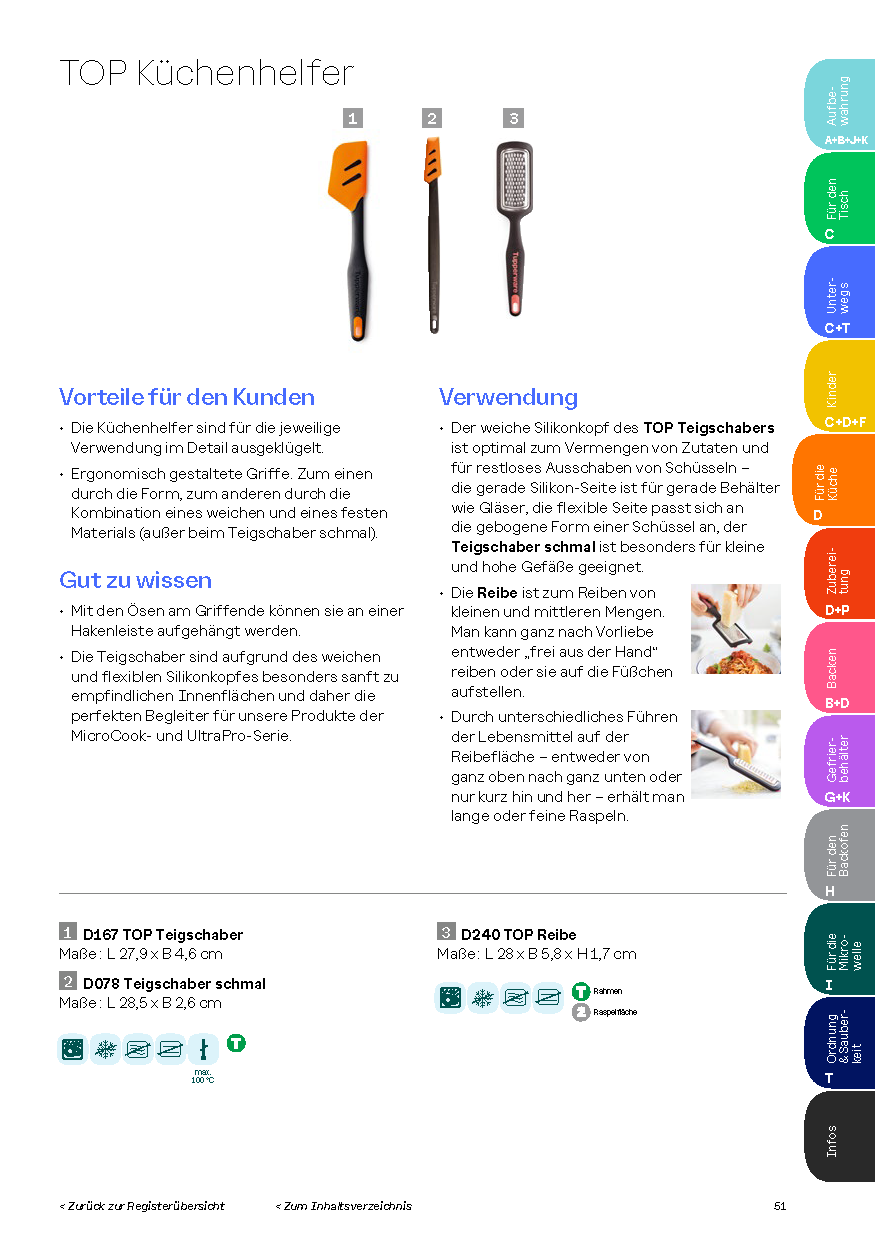 Top-Schaber, Griffbereit in Orange von der Marke Tupperware / Flexibler Silikonschaber / zum Vermengen und Ausschaben / Küchenhelfer / mit ergonomischen Griff / Teigschaber / Info Bild Produktratgeber / Hier direkt online kaufen