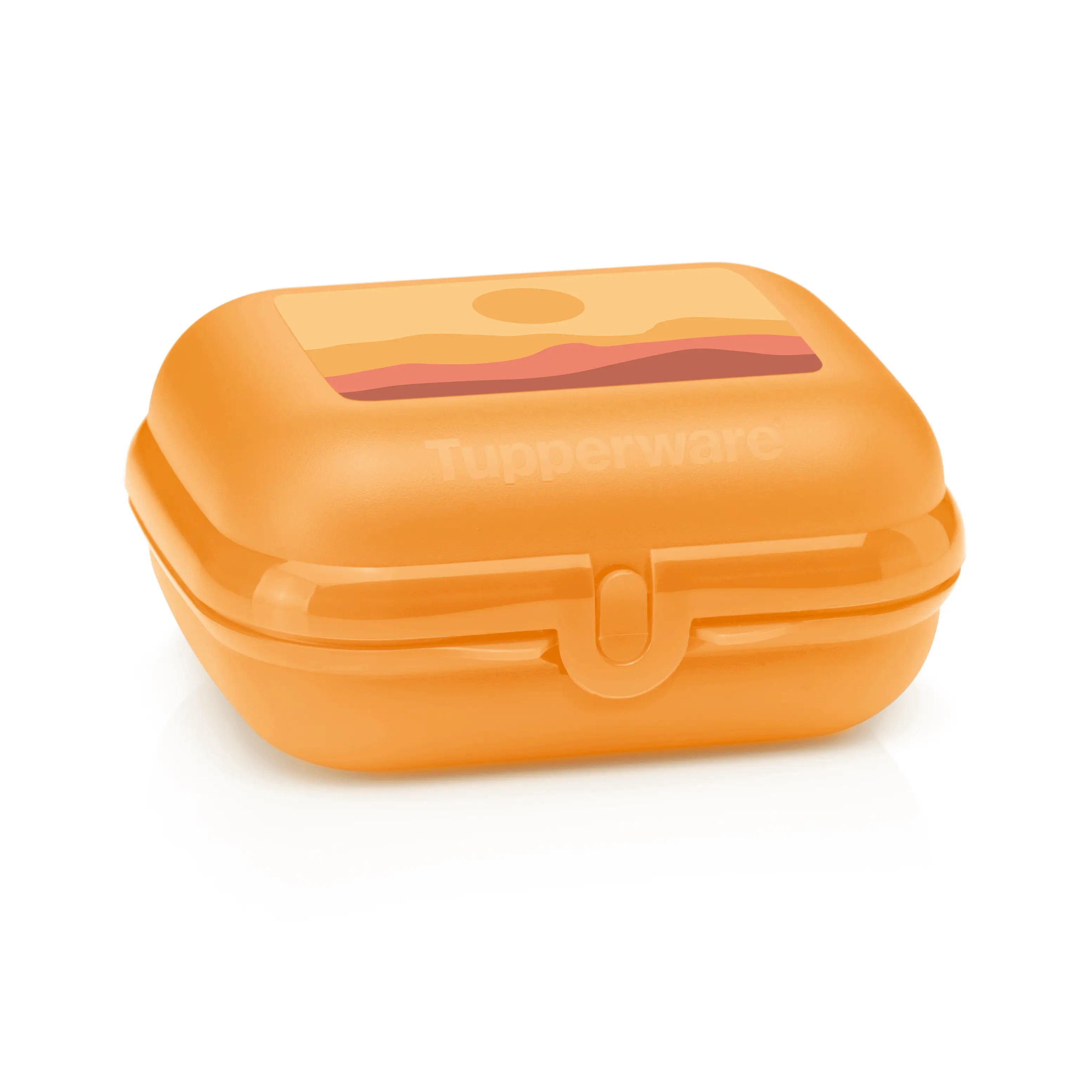 Eco+ Großer Twin Oyster Sonne Brotbox von der Marke Tupperware / Brot und Lunchbox mit Sonnenuntergang Design / Leicht zu öffnen und schließen /  Hier direkt online kaufen