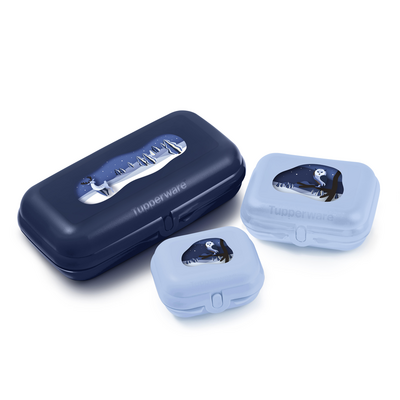 Eco Maxi Twin Set Oyster Boxen Trio von der Marke Tupperware / mit Winterwald Motiv / Perfekt Ausgerüstet für die kleine und große Stärkung Unterwegs / Perfekt zum Reisen / leicht zu Öffnen und zu Schließen / Umweltfreundlich durch vermeiden von Verpackungsmüll / super zum Transportieren / Hier direkt online kaufen 
