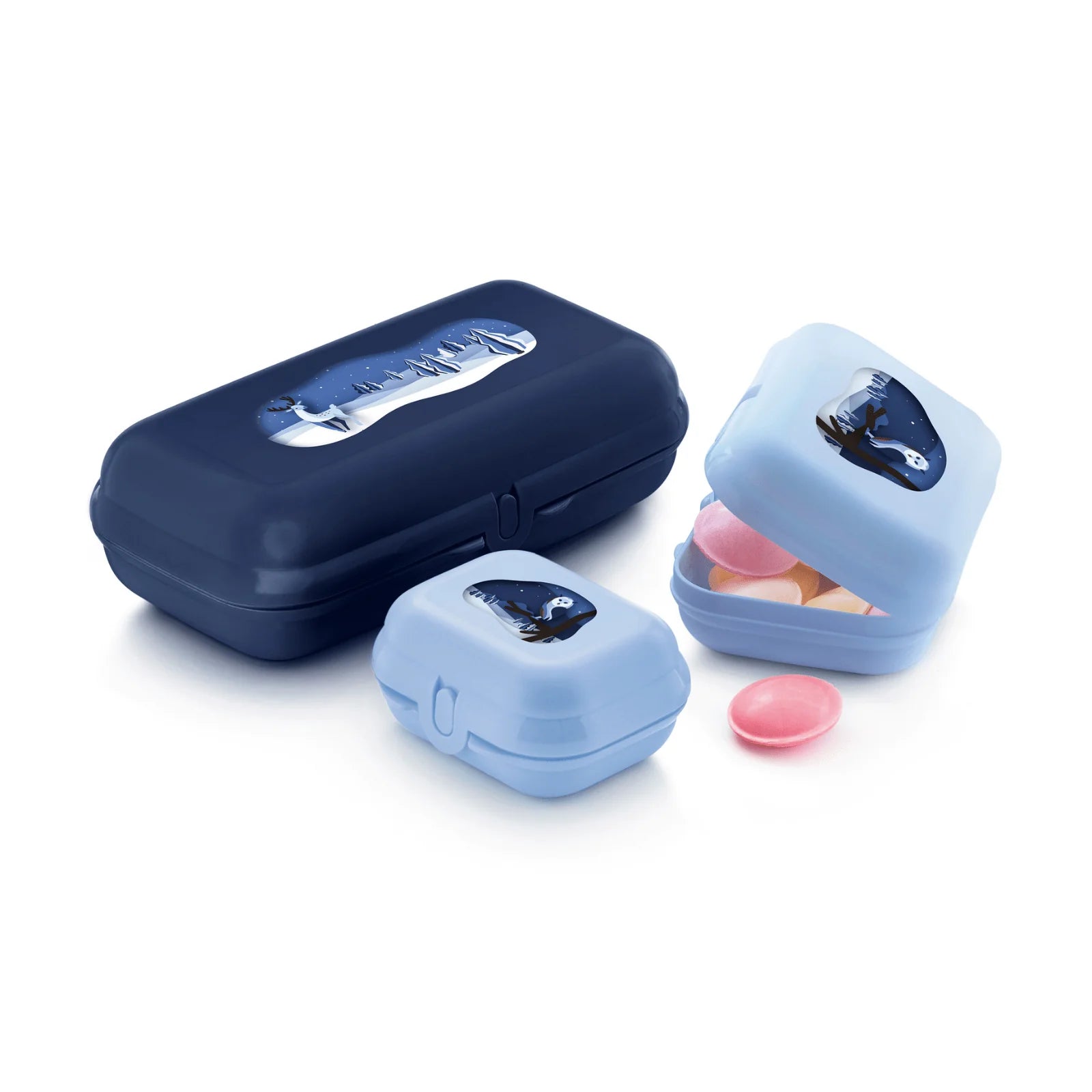 Eco Maxi Twin Set Oyster Boxen Trio von der Marke Tupperware / mit Winterwald Motiv / Perfekt Ausgerüstet für die kleine und große Stärkung Unterwegs / Perfekt zum Reisen / leicht zu Öffnen und zu Schließen / Umweltfreundlich durch vermeiden von Verpackungsmüll / super zum Transportieren / Übersicht alle 3 Boxen 2 / Hier direkt online kaufen 
