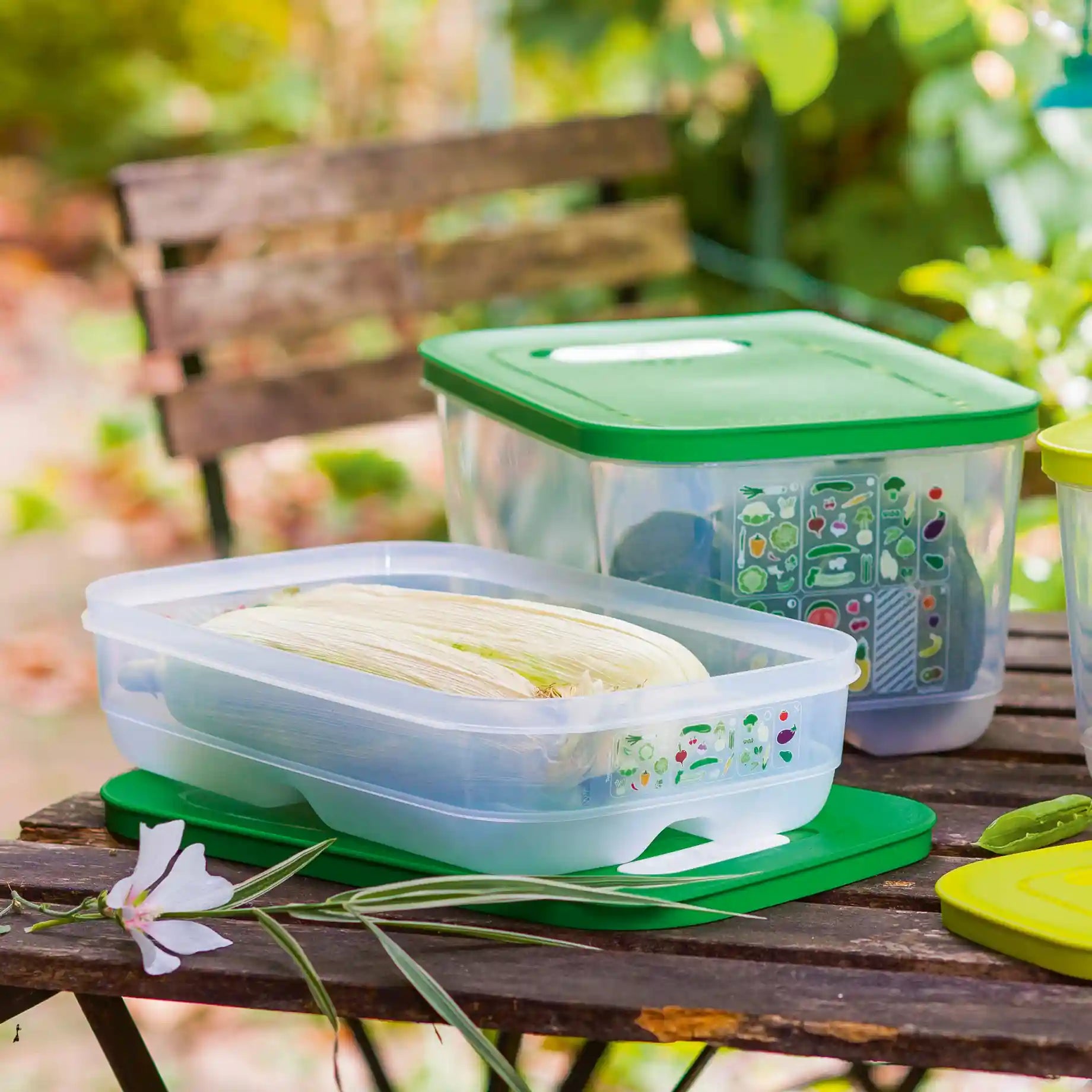 Tupperware Ersatzteil Klimaregler Nr. 7290 / passt für alle Deckel der KlimaOasen / Farbe Weiß / Beispielbild mit Lebensmitteln / Ersatzteil hier direkt online kaufen