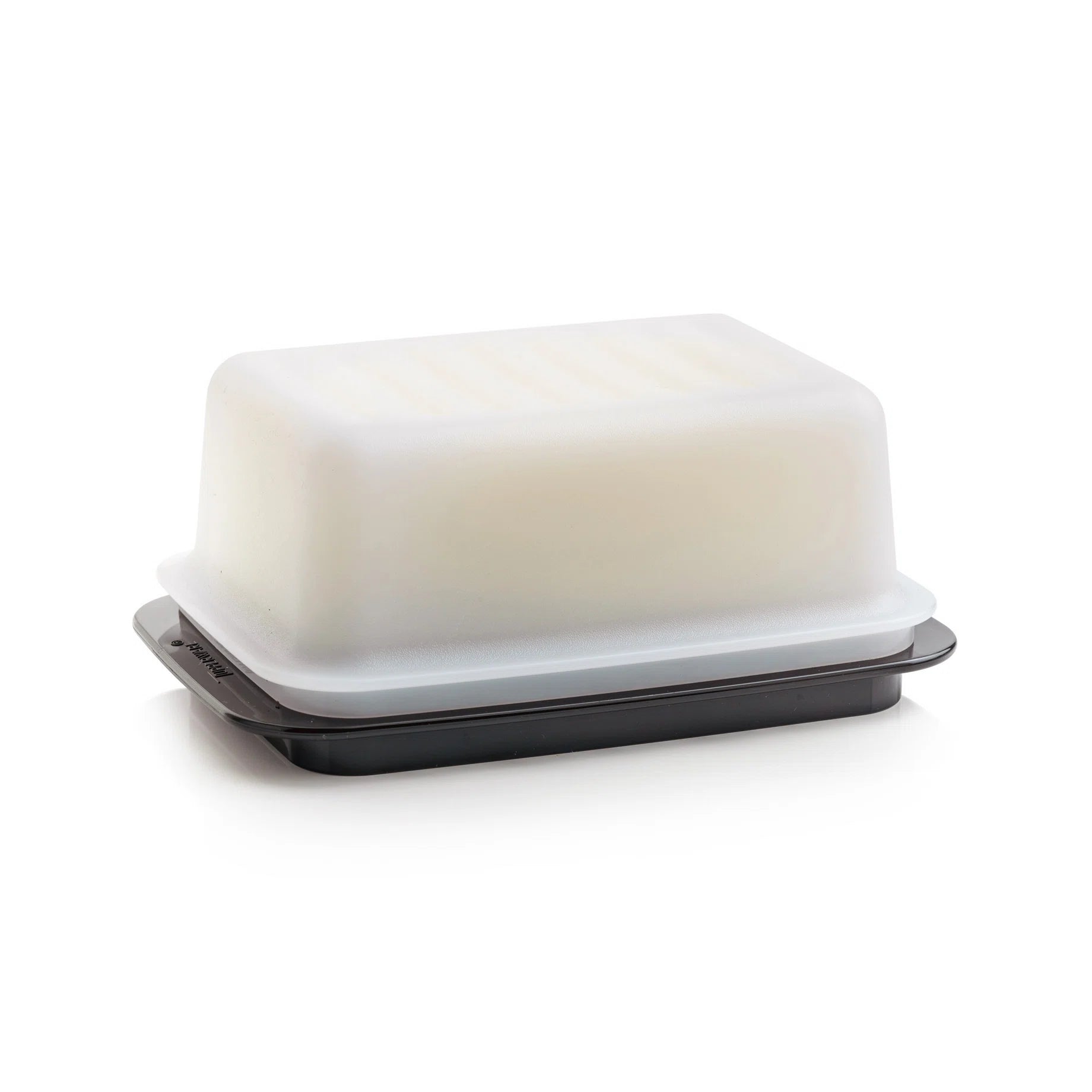 Tupperware Ersatzteil Haubendeckel Nr. 1841 / Haubendeckel für Butterdose / Farbe Weiß / Ansicht mit Unterteil / Ersatzteil hier direkt online kaufen