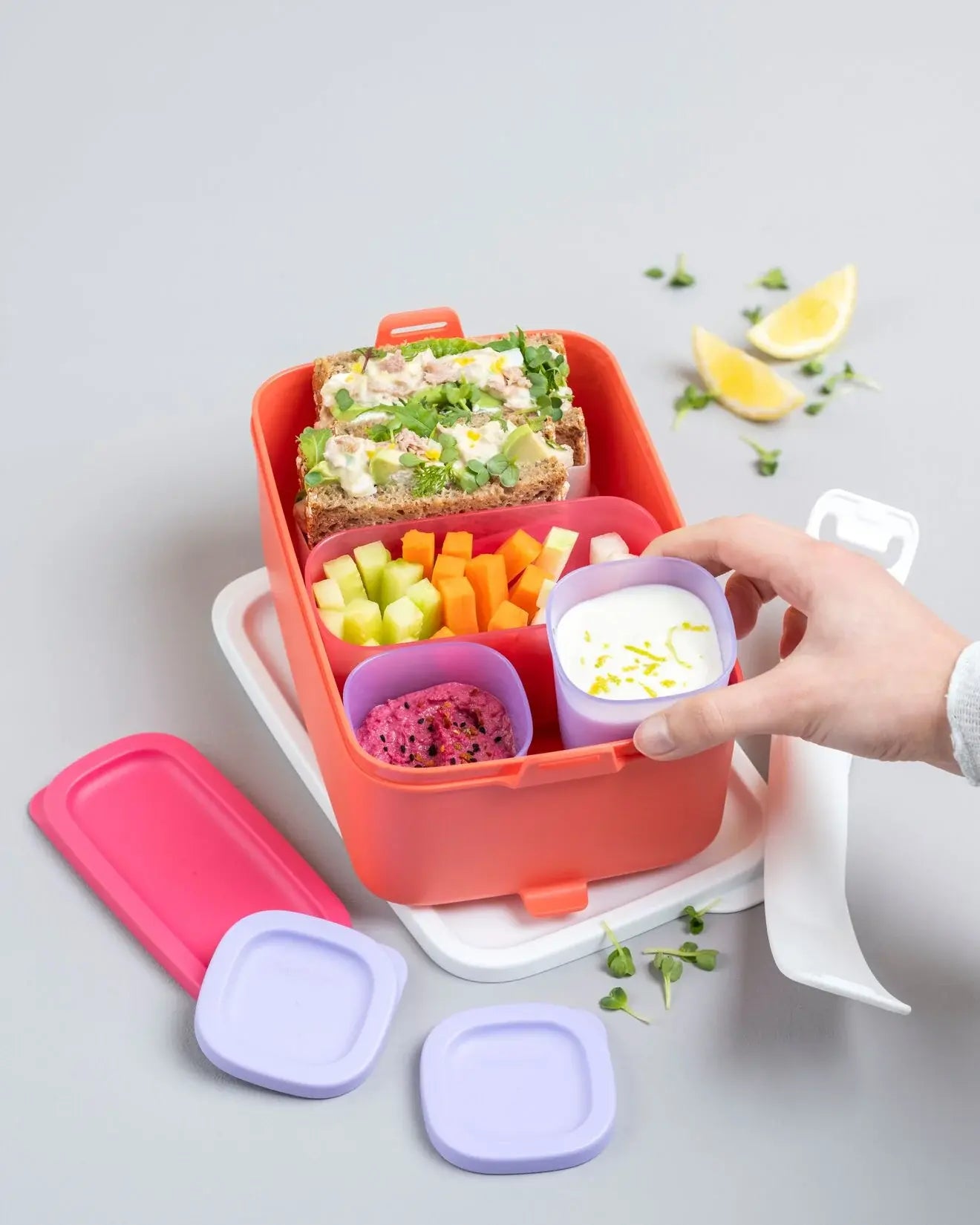 Cubix Mini 110ml in Lila von der Marke Tupperware / Lebensmittel Dose / Wieder verwendbar / mit Deckel / auch als Unterteilung in größeren Boxen verwendbar /Hier direkt online Kaufen 
