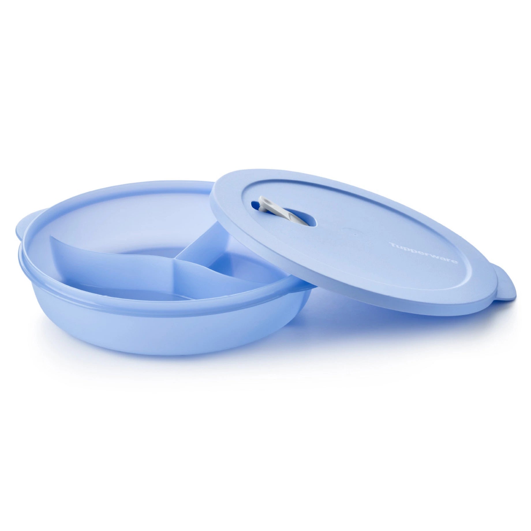 MicroTup Menüteller in Blau von der Marke Tupperware / zum vorkochen, mitnehmen und aufwärmen / Deckel mit Ventil / fest Schließender Deckel / Hier direkt online Kaufen 