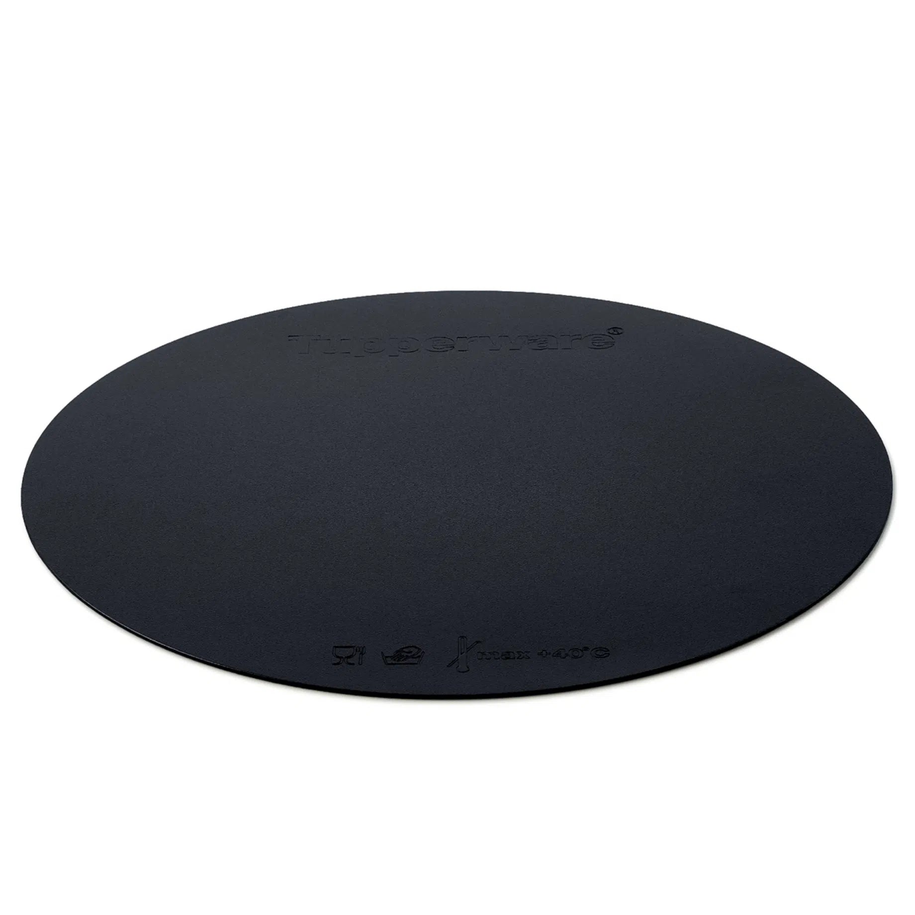 SchneidRunde Schneidunterlage von der Marke Tupperware in der Farbe Schwarz / 28cm / Perfekt als Unterlage für Torten und Kuchen / Flexibel und dünn / Rutschfest / Hier direkt online kaufen 