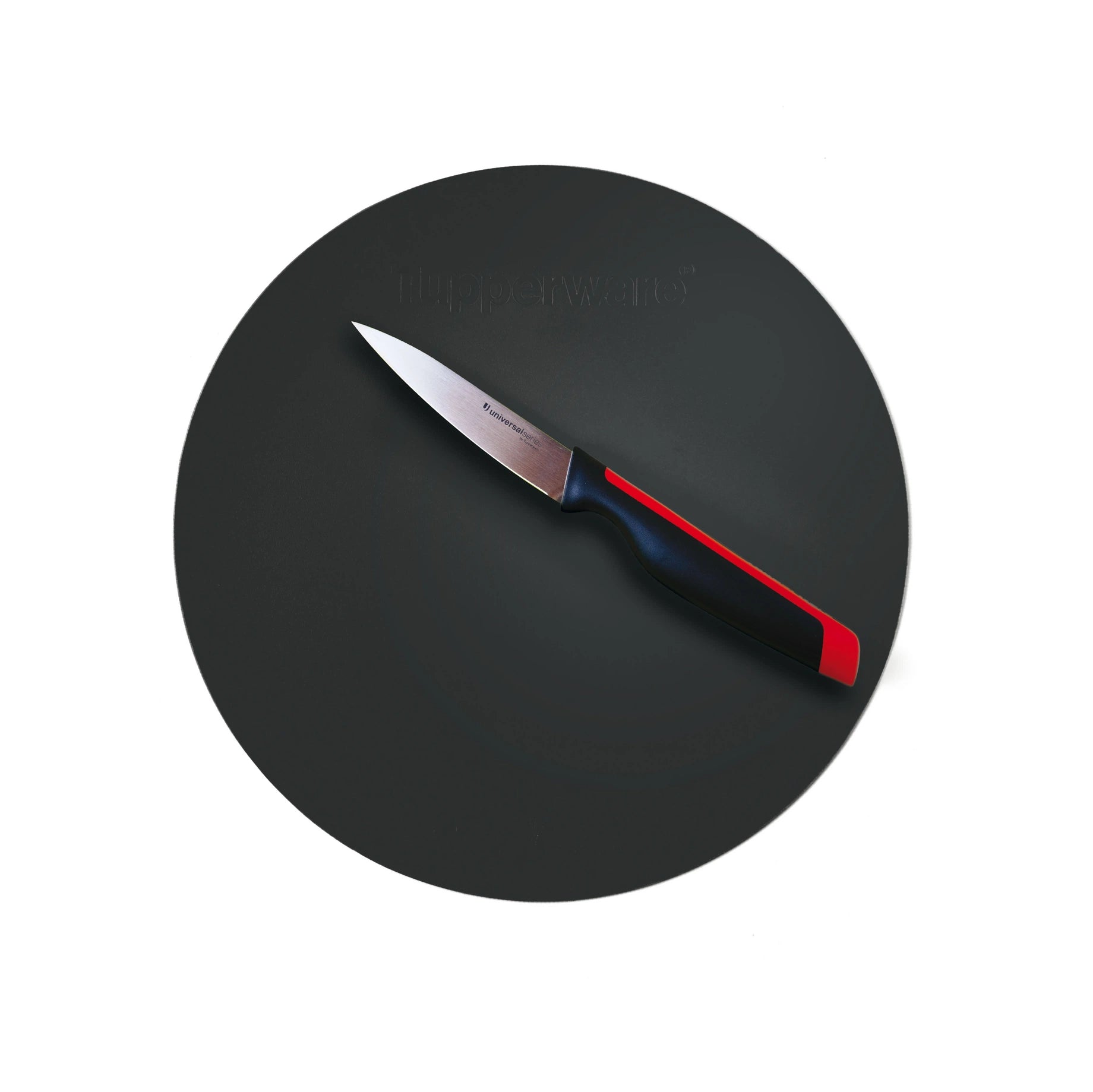 SchneidRunde Schneidunterlage von der Marke Tupperware in der Farbe Schwarz / Perfekt als Unterlage für Torten und Kuchen / Flexibel und dünn / Messer schonend /Rutschfest / Hier direkt online kaufen 