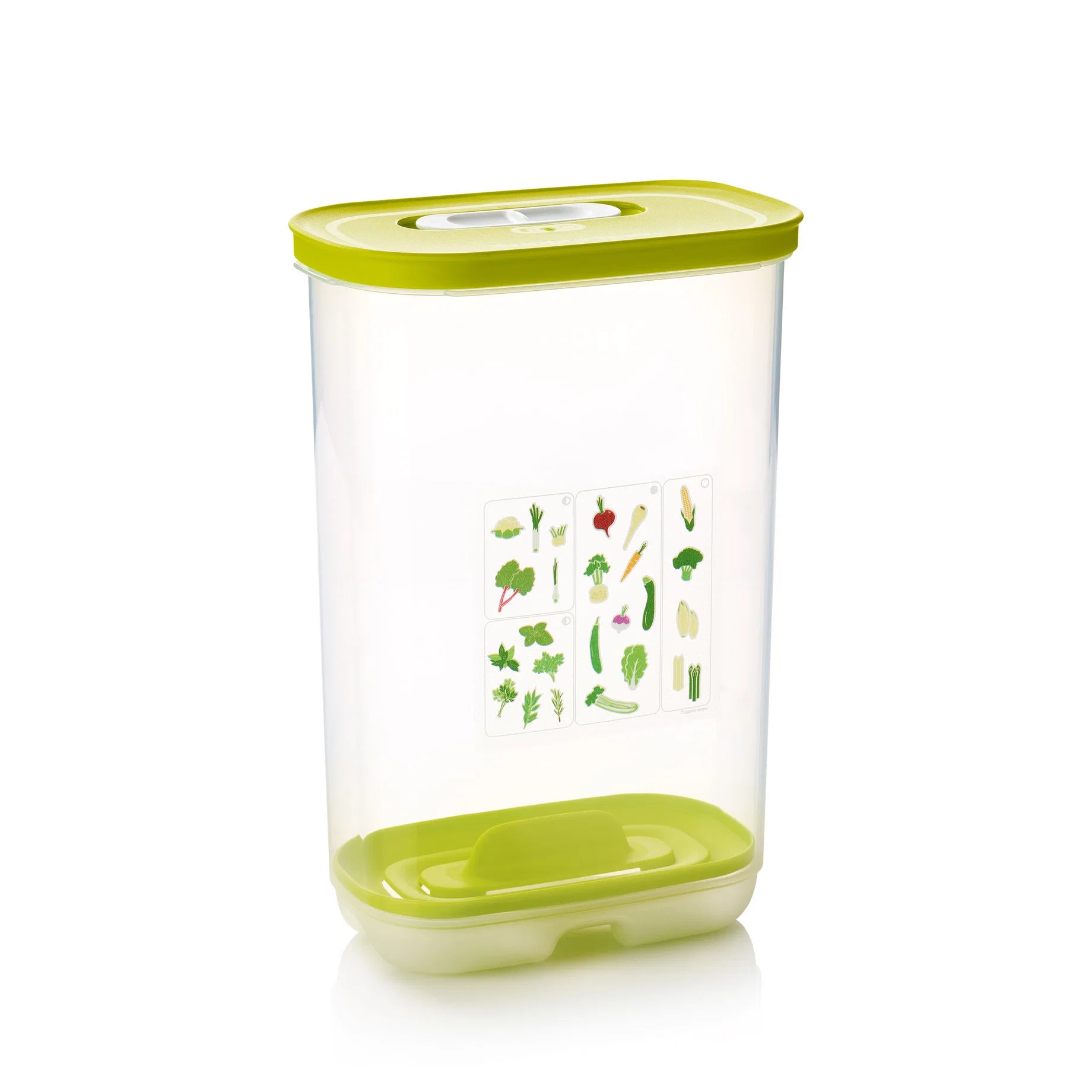 KlimaOase Vertikal von der Marke Tupperware / Perfekt für längliches Gemüse und Kräuter / Behälter mit Schiebe Regler für die Luft zufuhr / Mit integriertem Frischegitter / Vorratsbehälter /  Hier direkt online kaufen