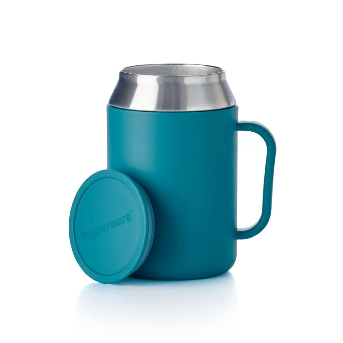 Isobecher 400ml von der Marke Tupperware / aus hochwertigem Edelstahl / Perfekt für Büro oder Home Office / mit Ergonomischen Griff / mit passendem Deckel / Hier direkt online kaufen