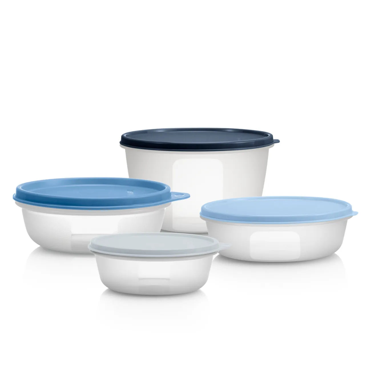 Clarissa Schüssel-Set Frische-Quartett von der Marke Tupperware / Kleine Hitparade Set / 4 praktische Schüsseln / praktische Lasche am Deckel zum Öffnen / ineinander Stapelbar / Frischhalteboxen / Luft und Wasserdichter Deckel / Hier direkt online kaufen