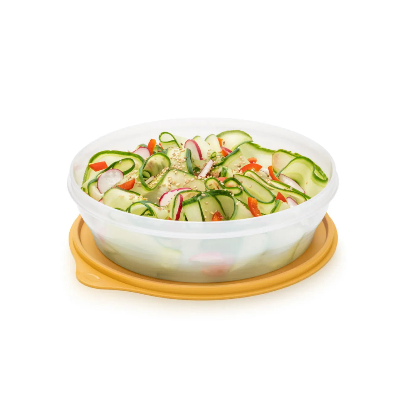 Frische Behälter 1l Classic von der Marke Tupperware / Modular Stapelbar / mit Luftdichten und Auslaufsicheren Deckeln / Ineinander Stapelbar / leichtes Öffnen / Perfekt zum Transportieren von Lebensmitteln / Beispielbild gefüllt mit Salat 2 / Hier direkt online kaufen