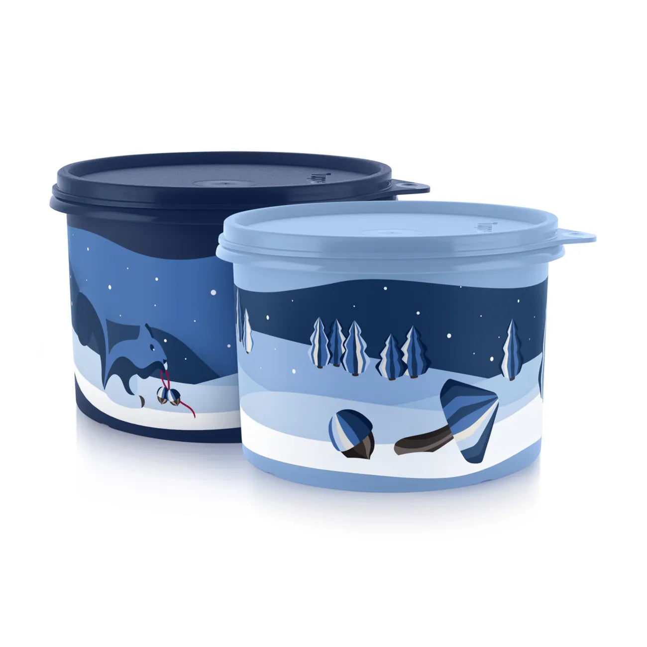 Winter-Set Winterzauber Runde 1,1 l Rundix von der Marke Tupperware / 2 Behälter / Ideal zum Frischalten und Aufbewahren / Stapelbar / in Winter Wonder Design / Luft und Wasserdichter Deckel / Platzsparend / Hier direkt online kaufen 