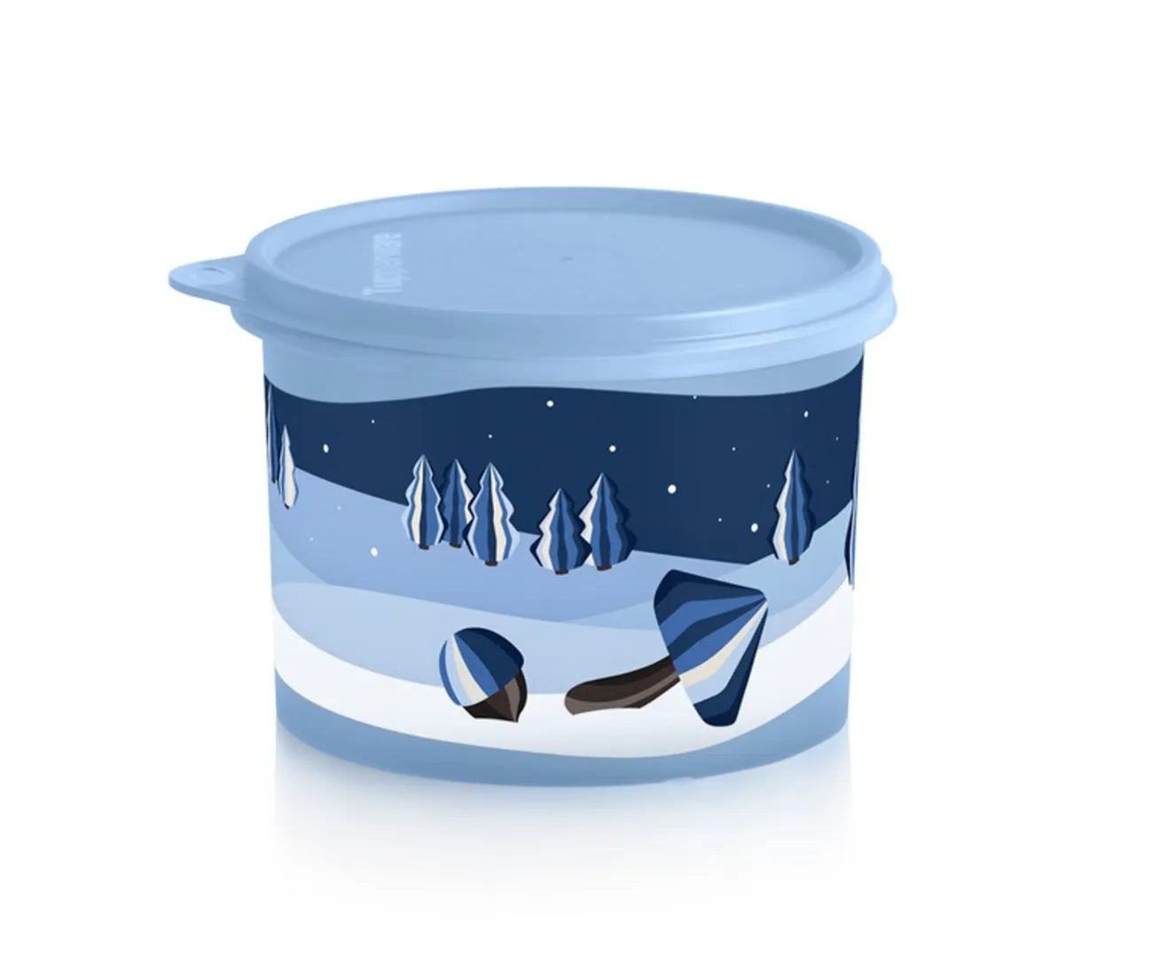 Winter-Set Winterzauber Runde 1,1 l Rundix von der Marke Tupperware / 2 Behälter / Ideal zum Frischalten und Aufbewahren / Stapelbar / in Winter Wonder Design / Luft und Wasserdichter Deckel / Platzsparend / Beispielbild Behälter 1 / Hier direkt online kaufen 
