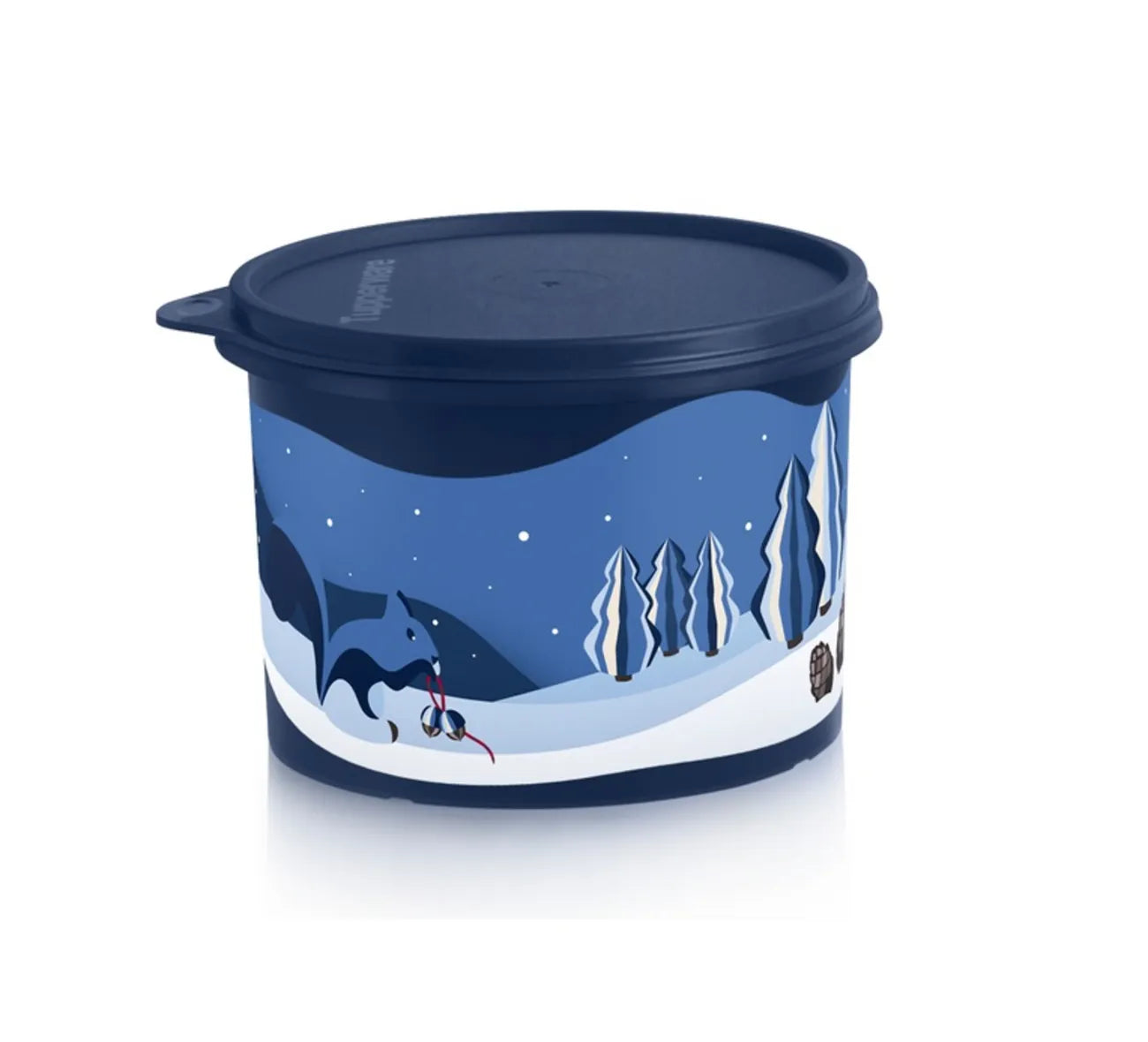 Winter-Set Winterzauber Runde 1,1 l Rundix von der Marke Tupperware / 2 Behälter / Ideal zum Frischalten und Aufbewahren / Stapelbar / in Winter Wonder Design / Luft und Wasserdichter Deckel / Platzsparend / Beispielbild Behälter 2 / Hier direkt online kaufen 