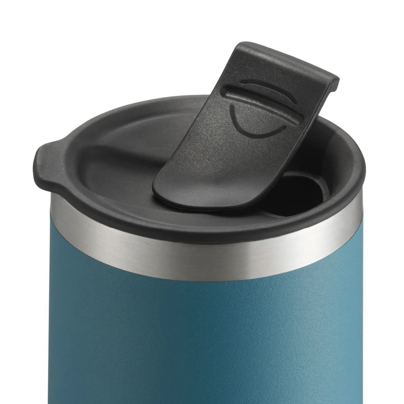 Xploris 350ml Trinkbecher von der Marke Tupperware / Stylisch und Praktisch / Einfaches und bequemes Trinken / Becher hält heiß und kalt Getränke Stundenlang Warm oder Kalt / Schlankes Design - Perfekt für jeden Getränke Halter / Beispielbild Becher Trinköffnung offen / Hier direkt online kaufen