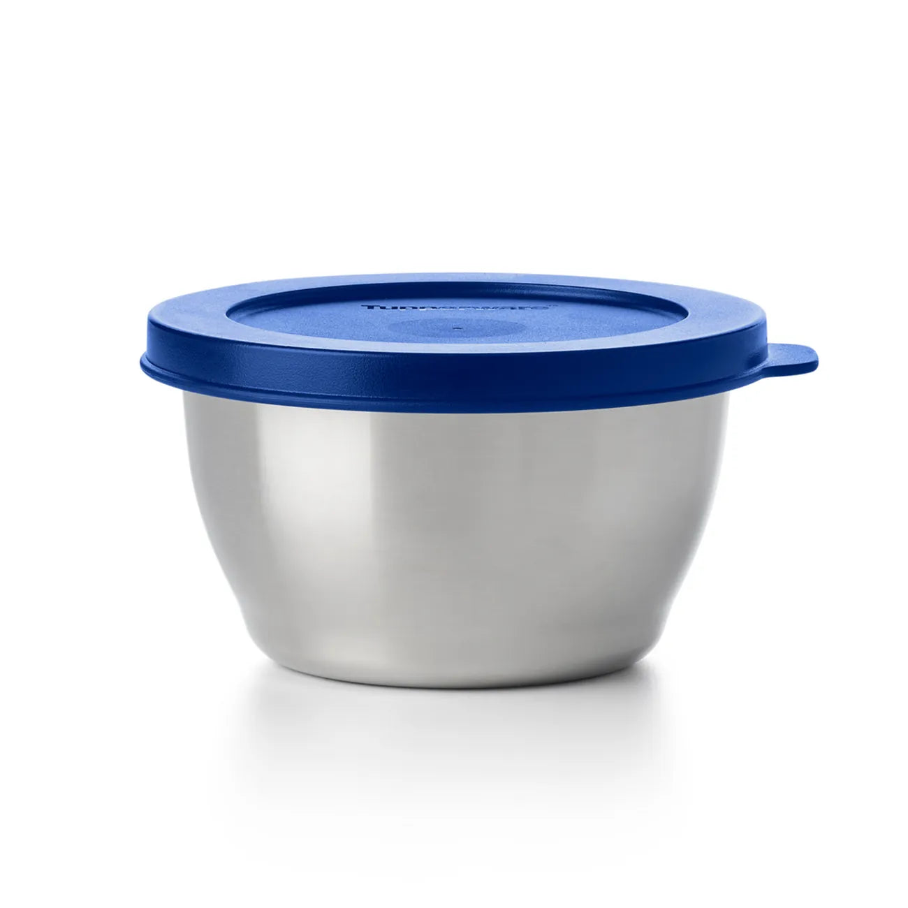 Tiffin Clear Line Edelstahl Behälter Set von der Marke Tupperware / 3 Behälter - 200ml, 300ml und 450ml / Edelstahl Schüsseln mit Kunststoff Deckel /  zum Servieren und Mitnehmen / Einfach zu Reinigen / Ansicht 300ml Behälter / Hier direkt online kaufen