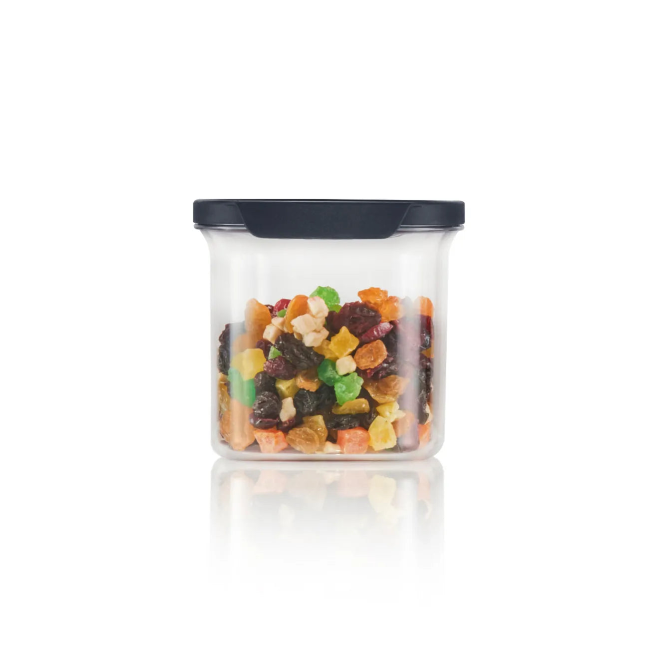 Ultra Clear 1l in Oval von der Marke Tupperware / ein echter Hingucker in Kühlschrank und Vorratsschrank / leicht zu öffnende, Luftdichte Deckel / modular Stapelbar / Langlebig und Nachhaltig / Vielseitig Einsetzbar / Beispielbild gefüllt mit getrocknetem Obst / Hier direkt online kaufen 