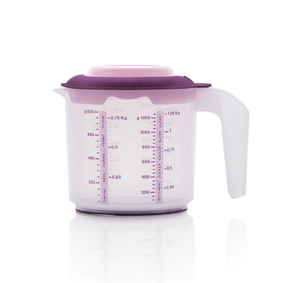 Rühr Mix 1,25l von der Marke Tupperware / Rühr Behälter zum Messen, Mixen und Rühren / Mit Spritzschutz Deckel / auch zum Frischhalten und Aufbewahren / mit Anti Rutsch Ring / Hier direkt online kaufen 