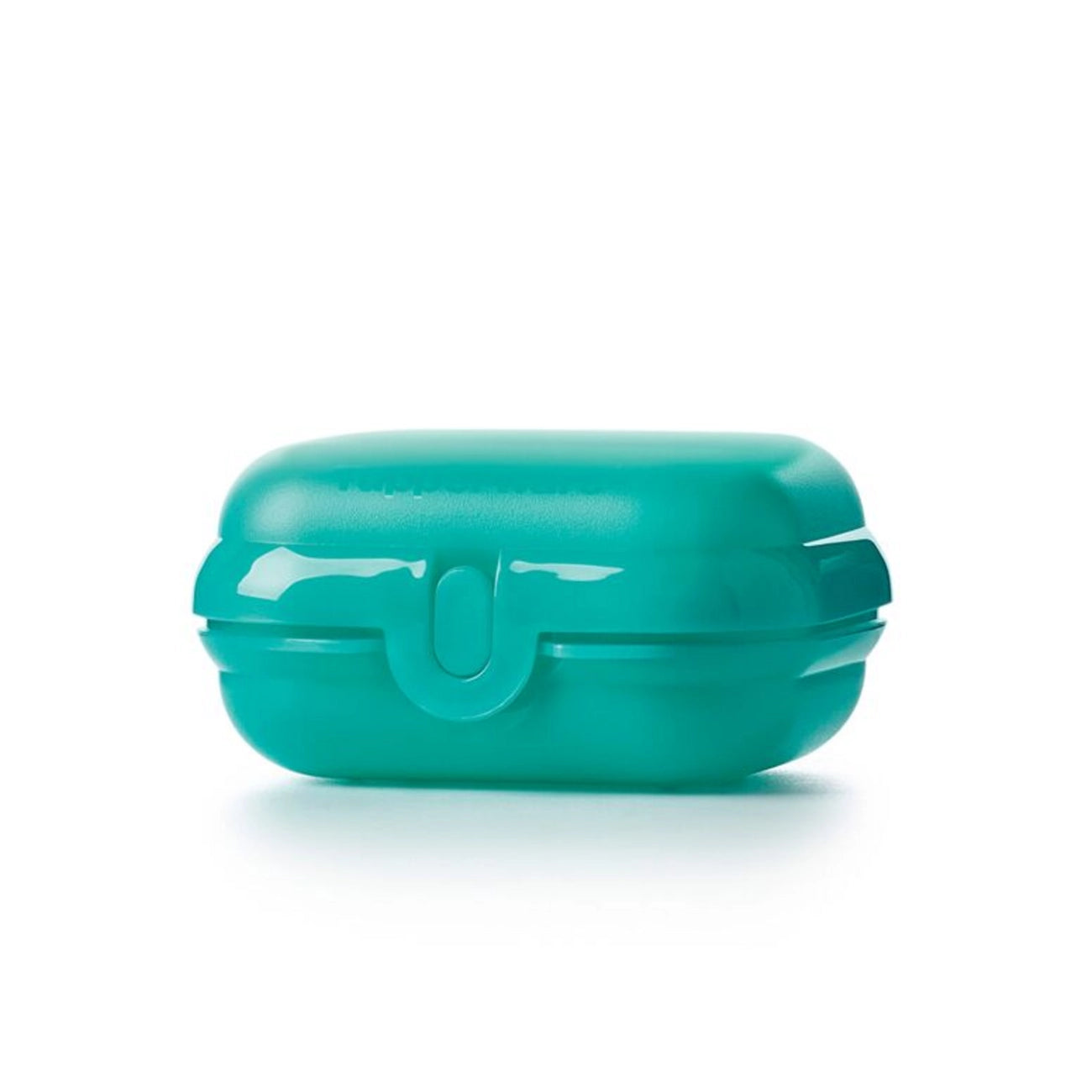 Oyster Mini Brotbox in der Farbe Türkis von der Marke Tupperware / Perfekt zum Aufbewahren von Kleinigkeiten / leicht zu Öffnen / handlich dank abgerundeter Form / Auslaufsicher / Hier direkt online kaufen  