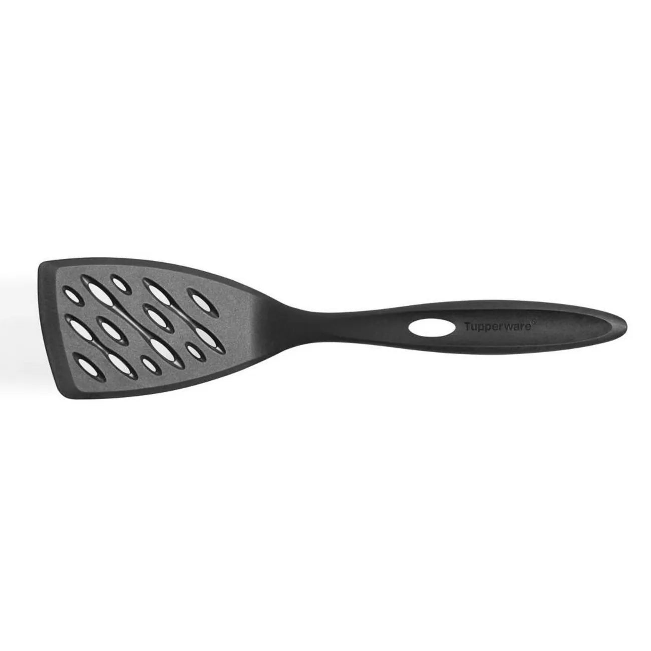 Pfannenwender Küchenfreund von der Marke Tupperware / zum Mischen, Rühren und Servieren / Perfekt geeignet zum Abtropfen von Überschüssigem Öl / Langlebig und Robust / Ansicht Pfannenwender von Oben / Hier direkt online kaufen 