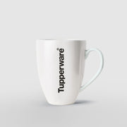 Keramiktasse(n) 250 ml von der Marke Tupperware / weiß mit Aufdruck "Tupperware" in Schwarz / Hier direkt online Kaufen 