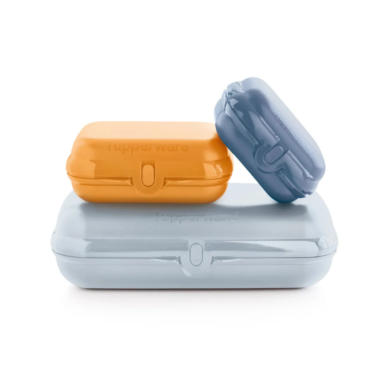 Eco+ Maxi Twin Set Oyster Boxen Trio von der Marke Tupperware / 3 Boxen in verschiedenen Farben / Perfekt Ausgerüstet für die kleine und große Stärkung Unterwegs / Perfekt zum Reisen / leicht zu Öffnen und zu Schließen / Umweltfreundlich durch vermeiden von Verpackungsmüll / super zum Transportieren / Übersicht alle 3 Boxen / Hier direkt online kaufen 