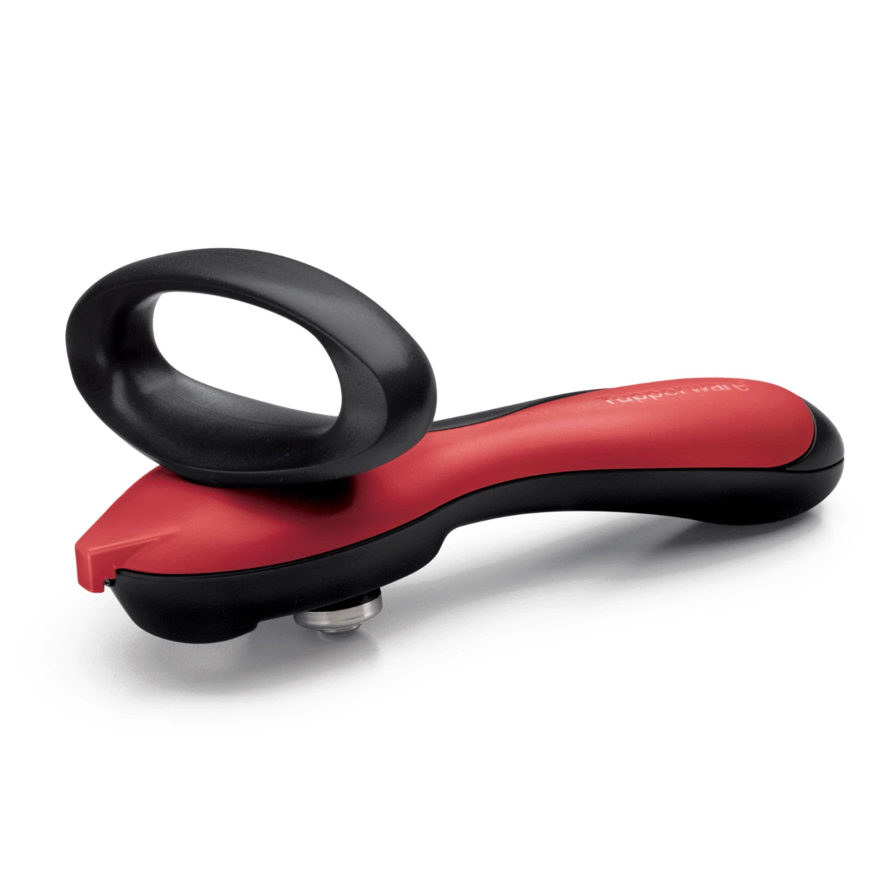 Dosenöffner von der Marke Tupperware in der Farbe Rot / mit sicherem Mechanismus gegen Scharfe Kanten / Einfach und Solide / sorgt für abgerundete Schnittkanten / Komfort dank ergonomisch geformten Griff / mit Greifer zum abnehmen des Abgeschnittenen Deckels / Hier direkt online kaufen 